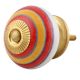 Orange Red Striped Knob