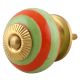 Green Orange Striped Knob