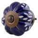 Royal Blue Engraved Melon Knob