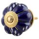 Royal Blue Engraved Melon Knob