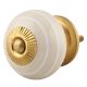 Cream White Striped Knob
