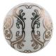 Golden Floral Pattern Flat Ceramic Cabinet Knob