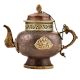 Handmade Copper Teapot With Embossed Design & Chain