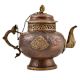 Handmade Copper Teapot With Embossed Design & Chain