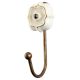 Cream Solid Gold Line Ceramic  Hook In Antique Fitting