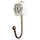 Grey Solid Gold Line Ceramic Hook In Antique Fitting