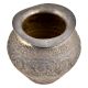 Handmade Brass Repousse Floral and Leaves Design Pattern Pot