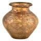 Handmade Brass Carved  Floral and Leaves Design Pattern Pot