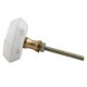 White Electrum Plate Round Stone Cabinet Knobs