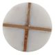 White Round Wooden Cross Stone Dresser Knobs