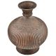 Indian Ribbed Copper Repousse Floral Pot or Vase