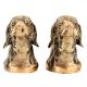 Hand Crafted Brass Golden Retriever Dog Bust Heavy Bookends