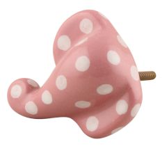 Pink Polka Elephant Face Knob