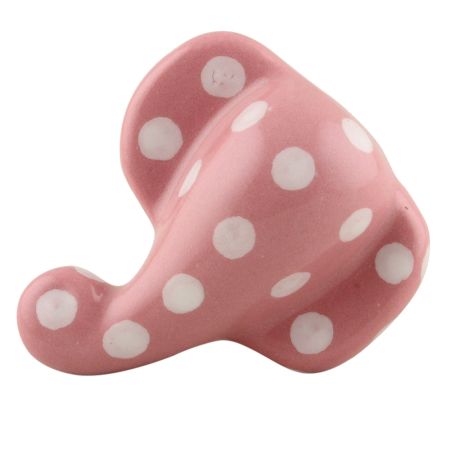 Pink Polka Elephant Face Knob