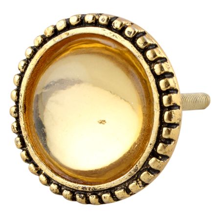 Clear Wheel Golden Glass and Metal Cabinet Knobs