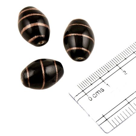 Black Loose Glass Beads For Jewelry Making And Home decoration (Pack Of 12)