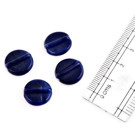 Navy Round Glass Beads For Jewelry Making And Home Decoration (Pack Of 12)