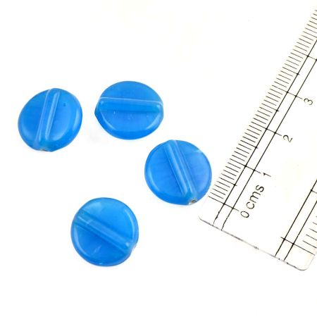Blue Round Glass Beads For Jewelry Making And Home Decoration (Pack Of 12)