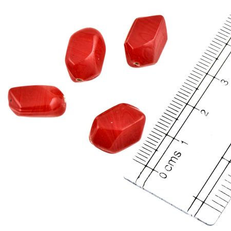 Red Glass Beads Spacer Matt Color For Jewelry making (Pack Of 12)