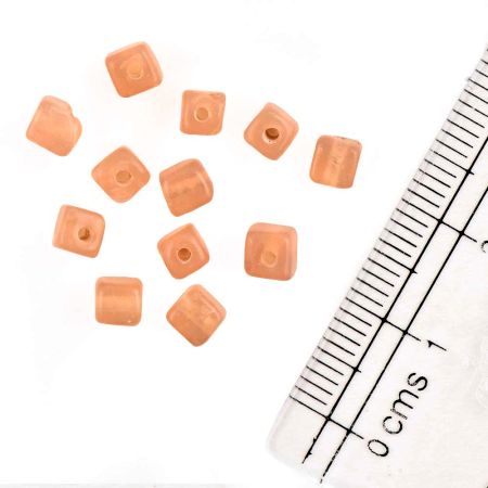 Peach Glass Seed Beads (Pack Of 50)