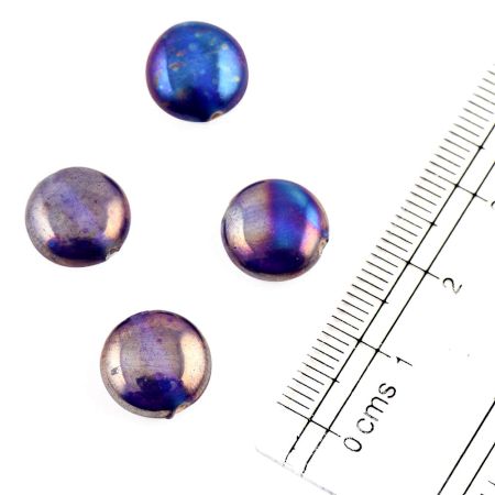 Shining Blue Purple Jewellery Making Loose Glass Seed Beads (Pack Of 12)