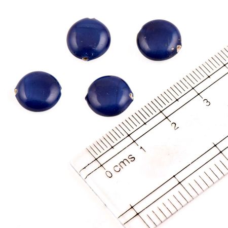 Navy Blue Glass Loose Beads For Jewelry Making (Pack Of 12)