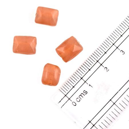Peach Jewellery Making Loose Glass Beads (Pack Of 12)