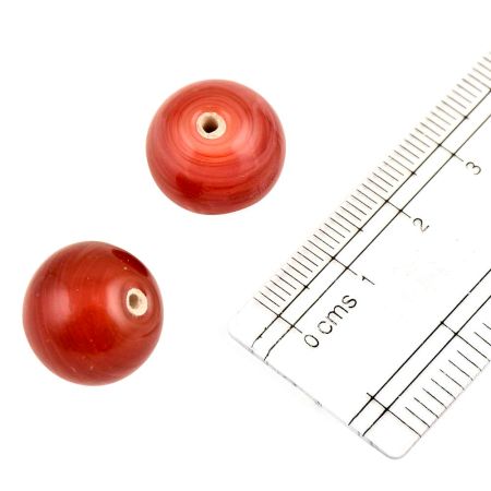 Rust Glass Beads For Making Jewelry And For Decoration (Pack Of 12)