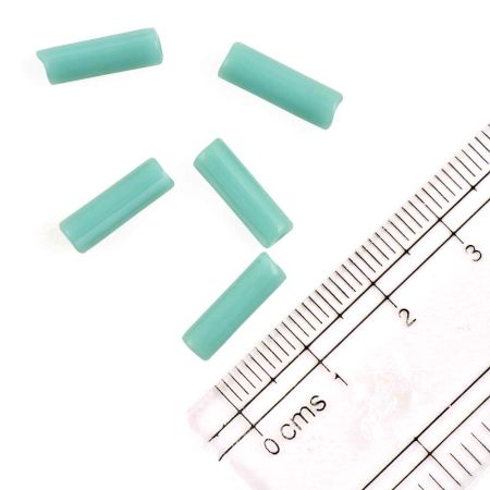 Sky Blue Jewelry Making Glass Cylinder Beads (Pack Of 12)