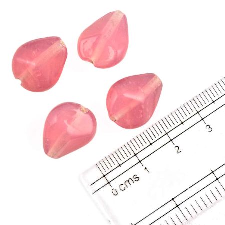 Rose Pink Tear Drop Jewelry Making Faceted Crystal Glass Loose Beads (Pack Of 12)