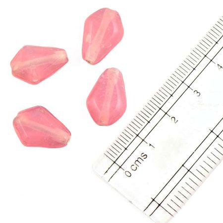Light Pink Tear Drop Jewelry Making Faceted Crystal Glass Loose Beads (Pack Of 12)