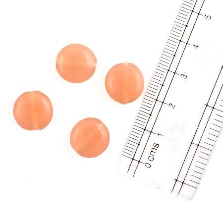 Peach Loose Flat Spacer Glass Beads For Making Jewelry