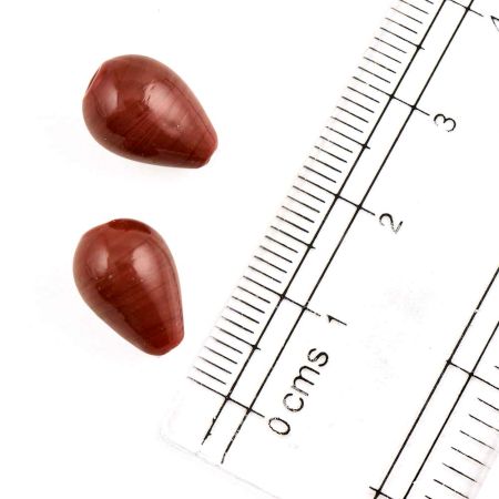 Brown Shiny Tear Drop Shape Jewelry Making  Glass Beads