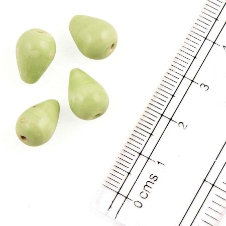Light Green Tear Drop Shape Glass Beads For Jewelry Making