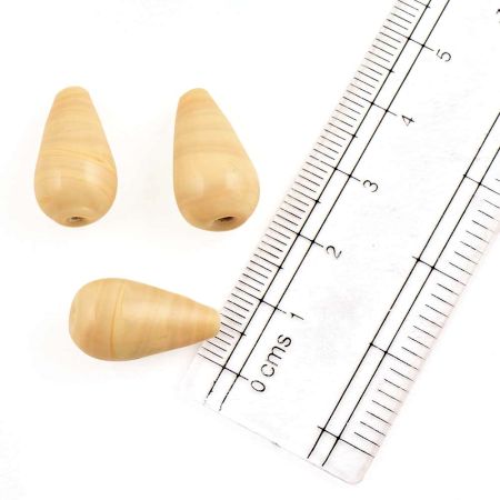 Beige Tear Drop Shaped Glass Beads For Jewelry Making