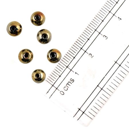 Golden Black Glass Pearls For Making Jewelry With  Pastel-Colored Coating (12 In Pack)