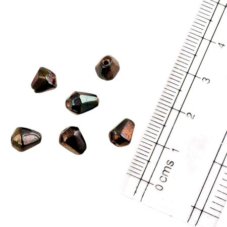 Black Golden Fire Polished Multi Faceted Beads For Jewelry Making (12 In Pack)