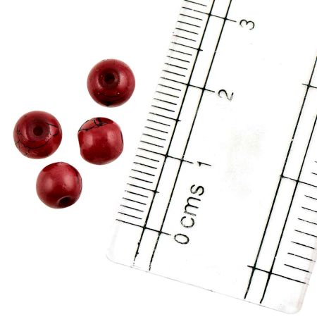 Maroon Painted Thread Glass Beads Glass For Jewelry Making (12 In Pack)