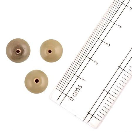 Light Chocolate Round Loose Glass Beads For Jewelry Making (12 in Pack)