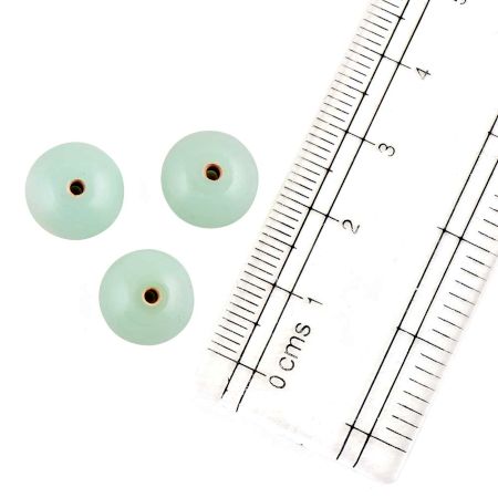 Mint Green Round Loose Glass Beads For Jewelry Making (12 in Pack)