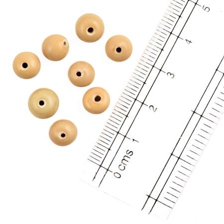 Amber Round Shape Glass Beads For Jewelry Making (12 in Pack)