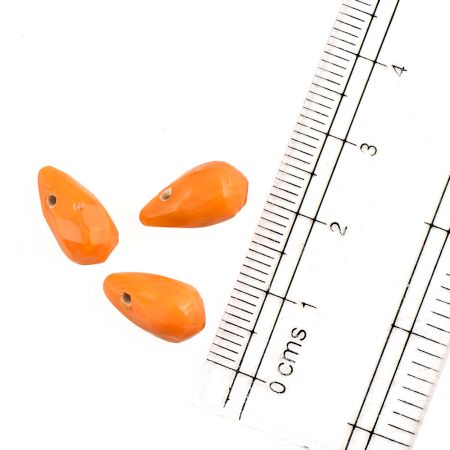 Orange Irregular Briolette Shape Glass Beads For Jewelry Making (12 in Pack)