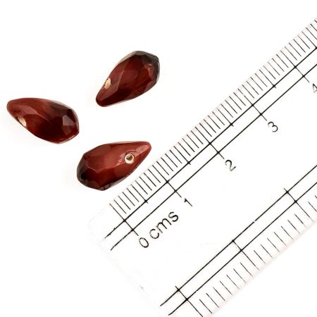 Plum Irregular Briolette Shape Glass Beads For Jewelry Making (12 in Pack)