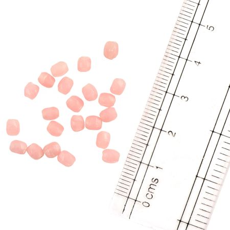 Pink Drum Shape Glass Beads For Jewelry Making (50 in Pack)