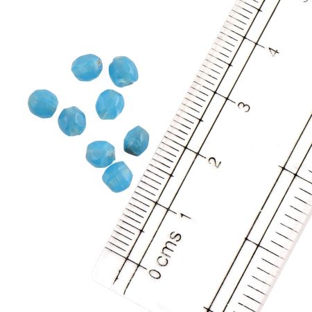 Blue Drum Shape Glass Beads For Jewelry Making (50 in Pack)