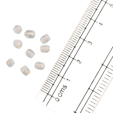 Silvery White Drum Shape Glass Beads For Jewelry Making (50 in Pack)