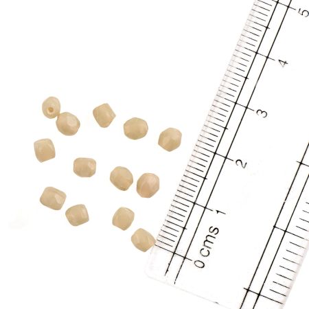 Khaki Drum Shape Glass Beads For Jewelry Making (50 in Pack)