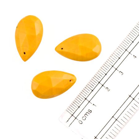 Yellow Glass Big Waterdrop Teardrop Beads Jewelry Loose Beads (12 in Pack)