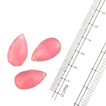 Pink Glass Big Waterdrop Teardrop Beads Jewelry Loose Beads (12 in Pack)