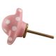Pink Polka Elephant Face Knob
